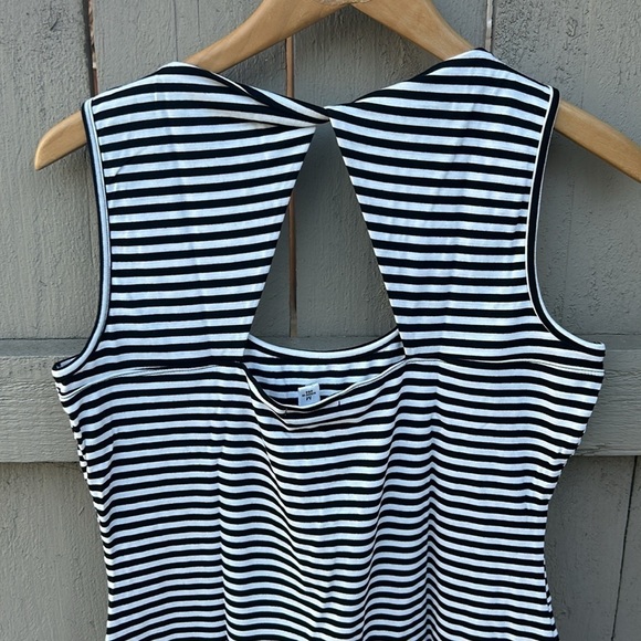 NWT Cache Black and White Striped Layered Tank Top Nautical Punk Rockabilly Sz M - Picture 6 of 6